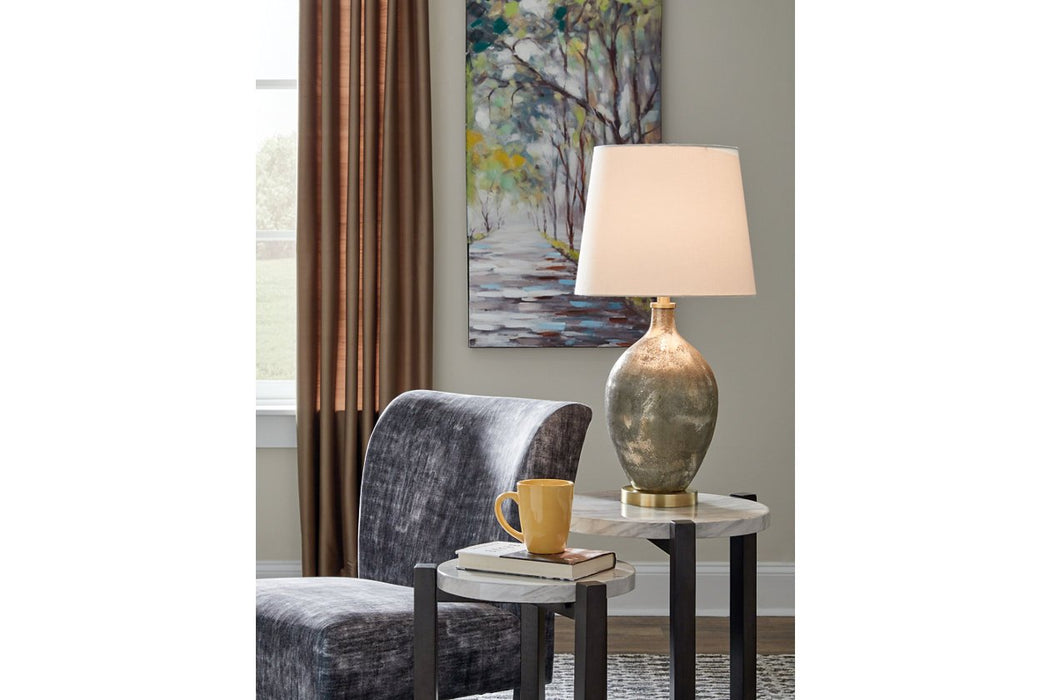 Jemarie Gray/Gold Finish Table Lamp - Lara Furniture