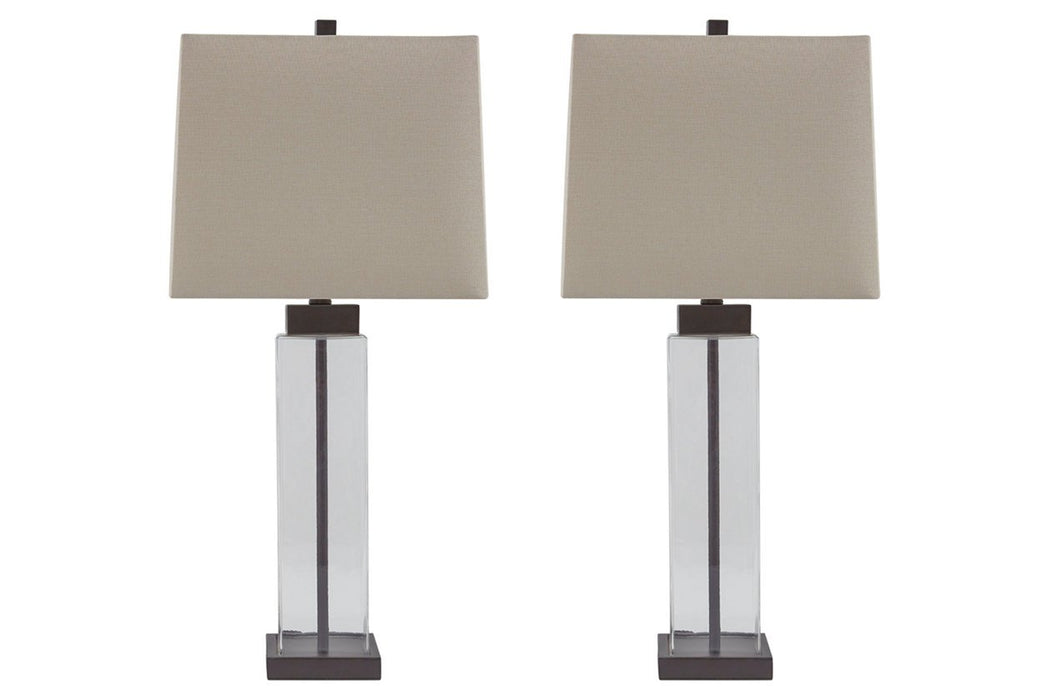 Alvaro Clear/Bronze Finish Table Lamp (Set of 2) - Lara Furniture