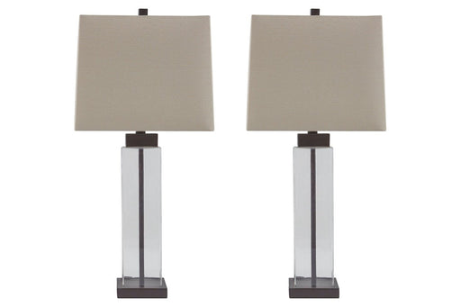 Alvaro Clear/Bronze Finish Table Lamp (Set of 2) - Lara Furniture