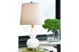 Makana White/Brass Table Lamp - Lara Furniture