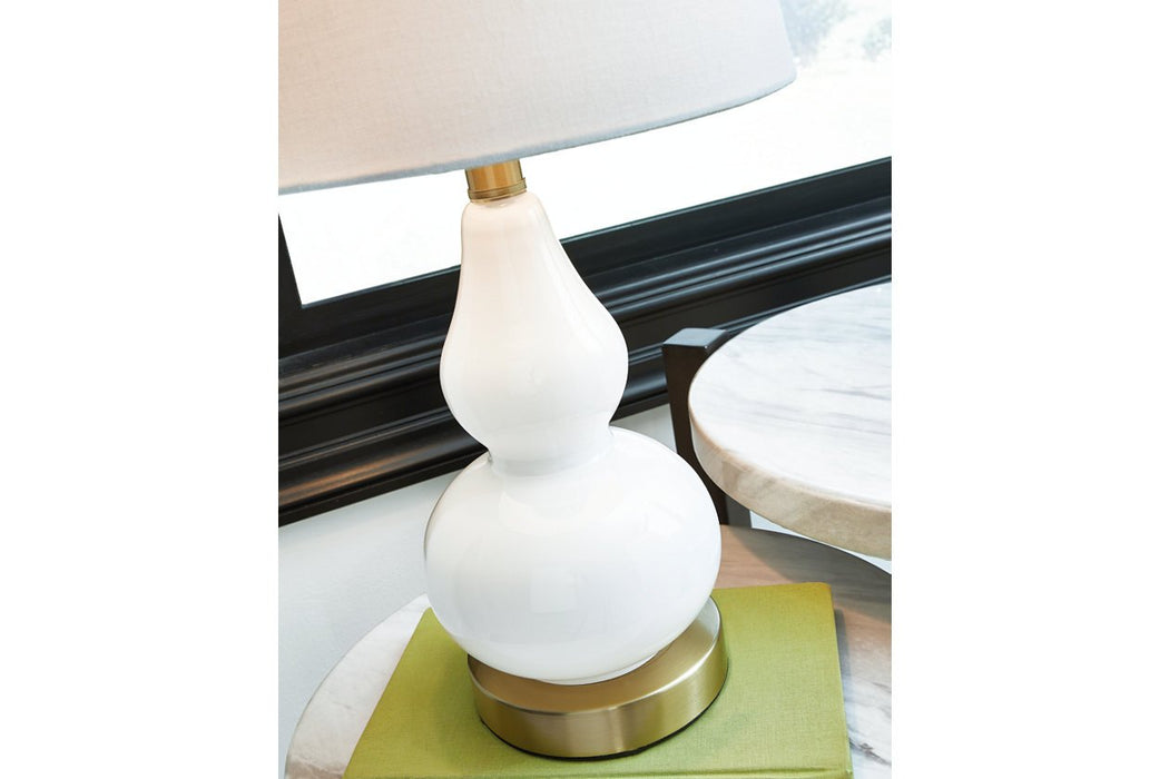 Makana White/Brass Table Lamp - Lara Furniture