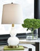 Makana White/Brass Table Lamp - Lara Furniture