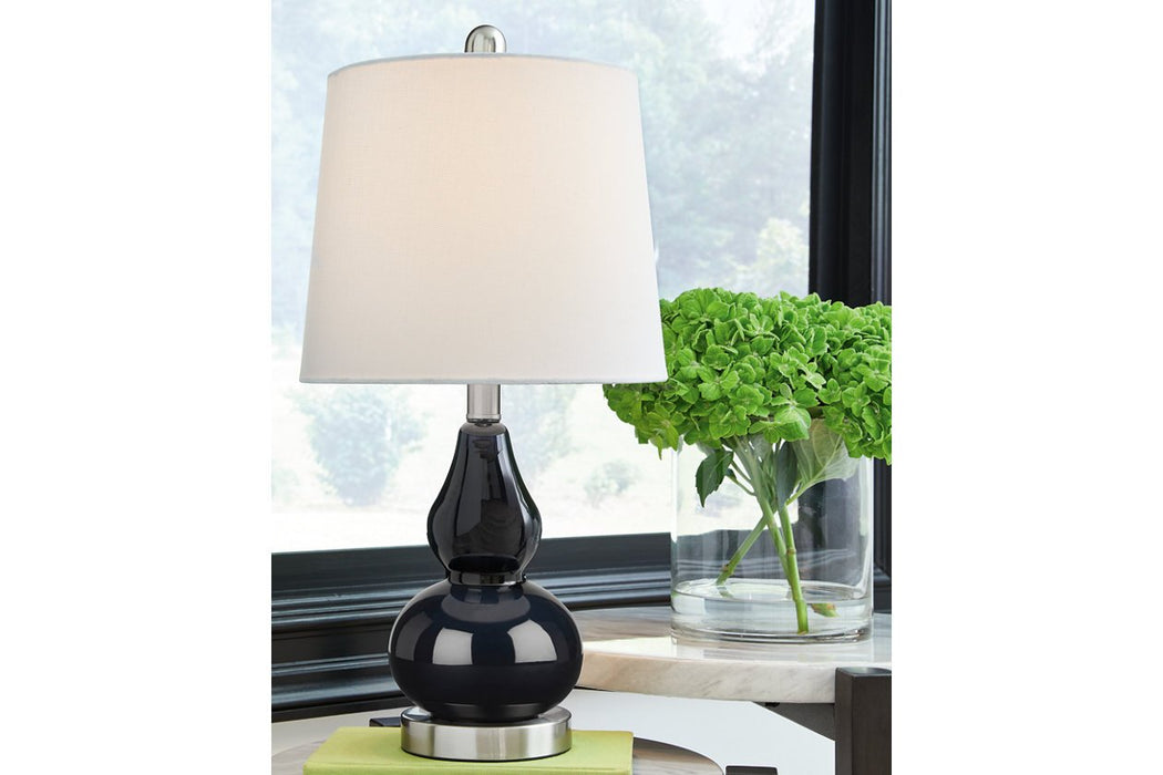 Makana Navy Table Lamp - Lara Furniture