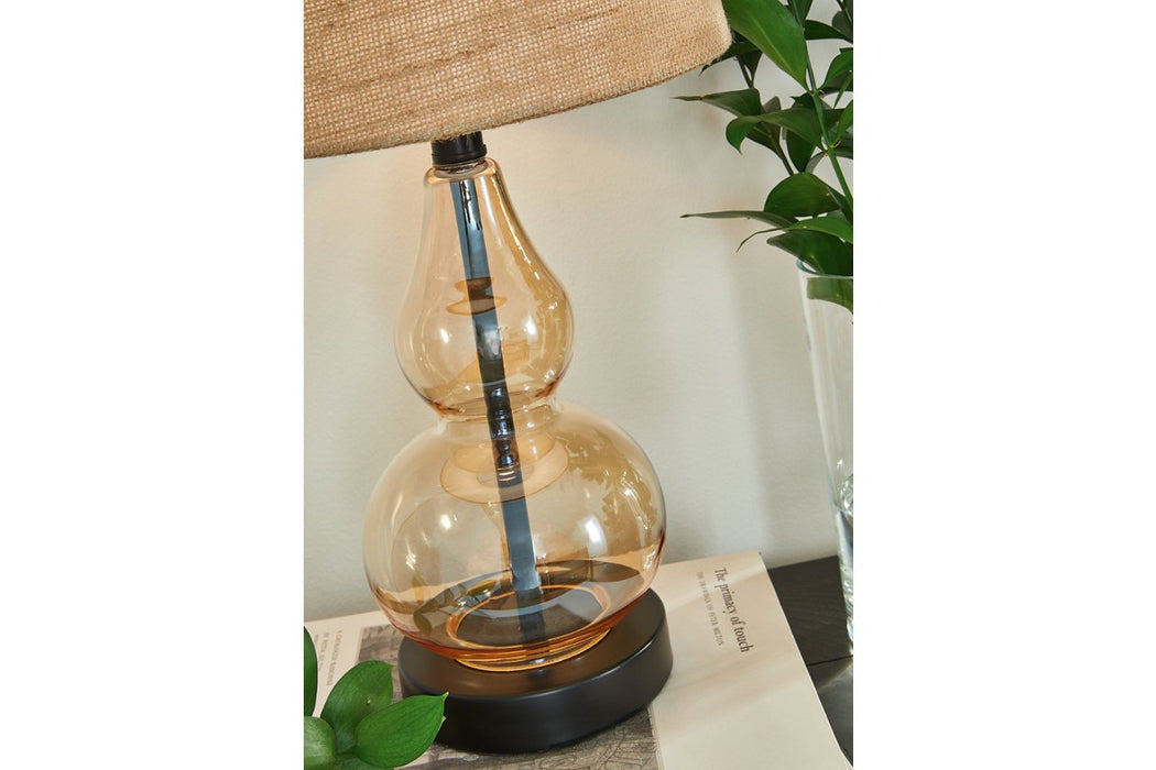 Makana Champagne/Black Table Lamp - Lara Furniture