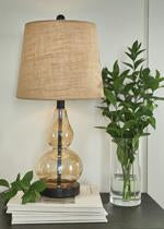 Makana Champagne/Black Table Lamp - Lara Furniture