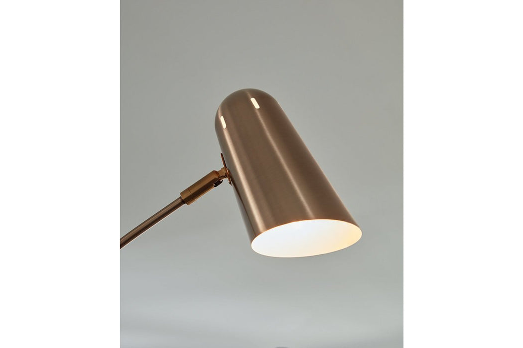 Colldale Gold Finish/Black Arc Lamp - Lara Furniture