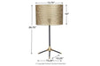 Mance Gray/Brass Finish Table Lamp - Lara Furniture