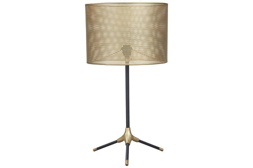 Mance Gray/Brass Finish Table Lamp - Lara Furniture