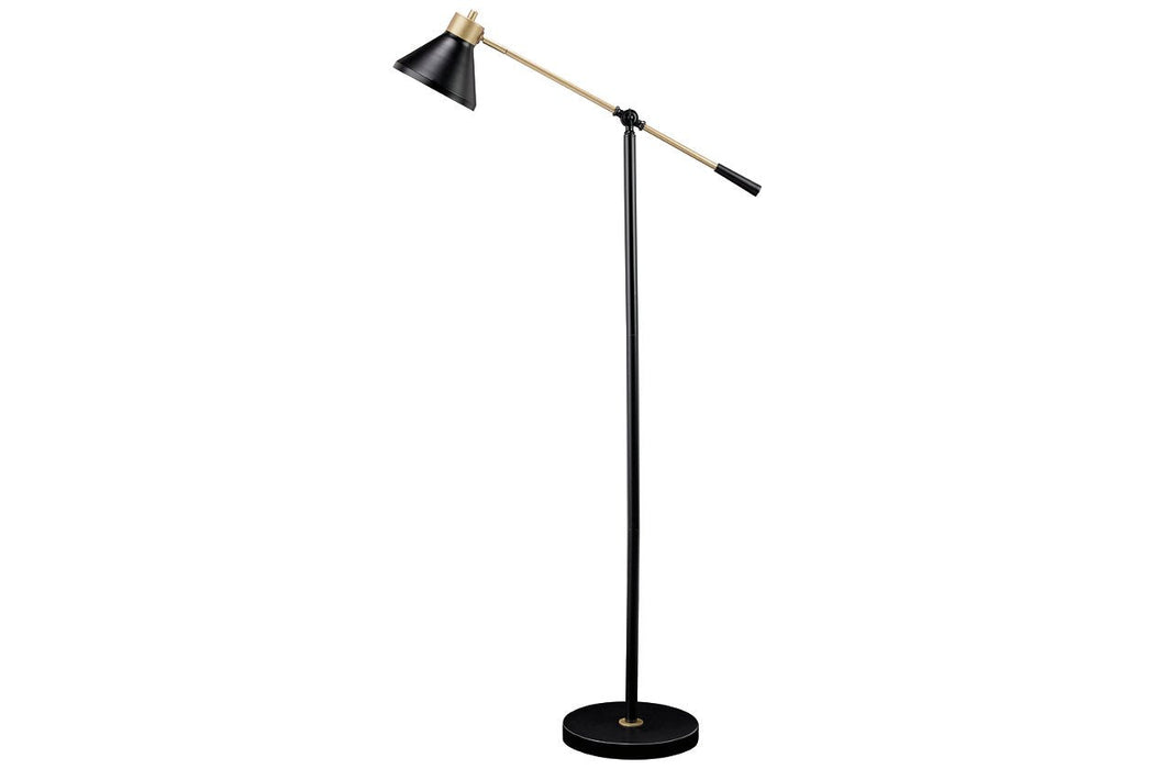 Garville Black/Gold Finish Floor Lamp - Lara Furniture