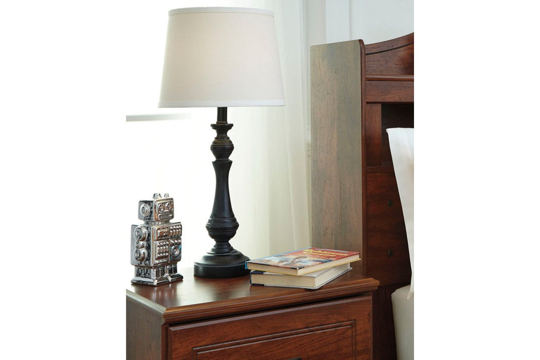 Kian Black/White Table Lamp - Lara Furniture