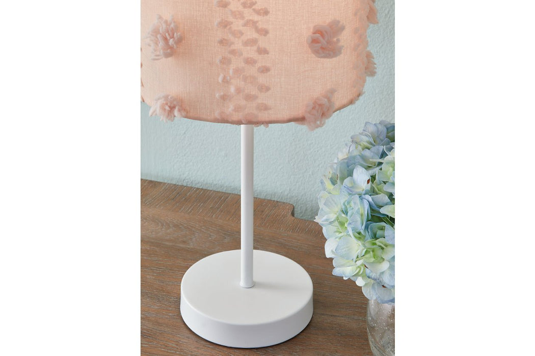 Kaelene Pink/White Table Lamp - Lara Furniture