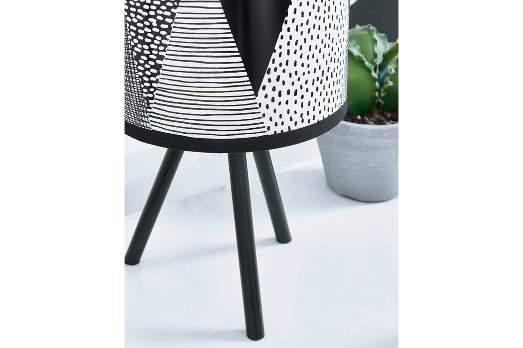 Manu White/Black Table Lamp - Lara Furniture