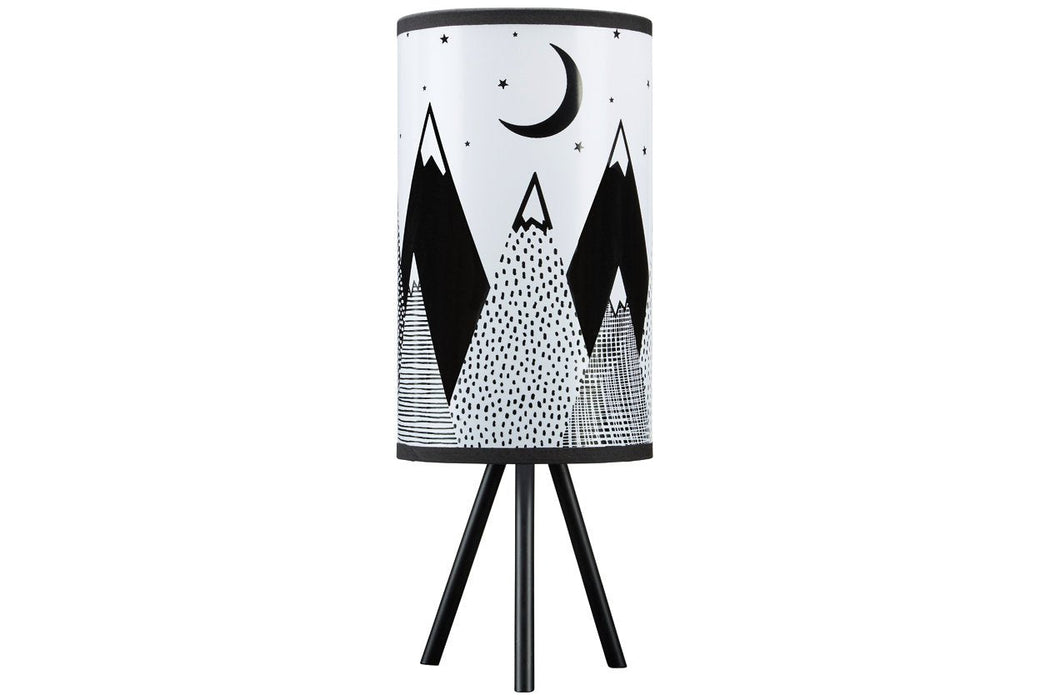 Manu White/Black Table Lamp - Lara Furniture