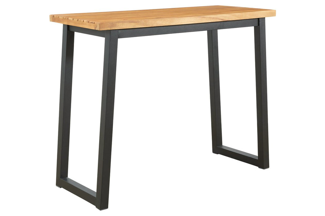 Town Wood Brown/Black Outdoor Counter Table Set (Set of 3) - Lara Furniture