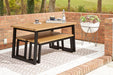 Town Wood Brown/Black Outdoor Dining Table Set (Set of 3) - Lara Furniture