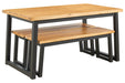Town Wood Brown/Black Outdoor Dining Table Set (Set of 3) - Lara Furniture