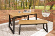 Town Wood Brown/Black Outdoor Dining Table Set (Set of 3) - Lara Furniture