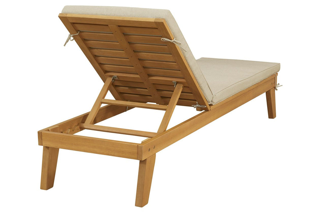 Byron Bay Light Brown Chaise Lounge with Cushion - Lara Furniture