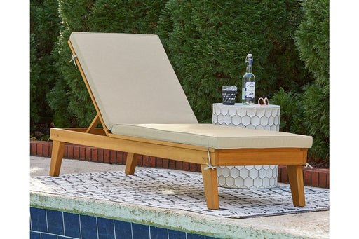 Byron Bay Light Brown Chaise Lounge with Cushion - Lara Furniture