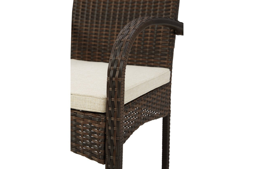 Anchor Lane Brown Outdoor Chairs with Table Set (Set of 3) - Lara Furniture