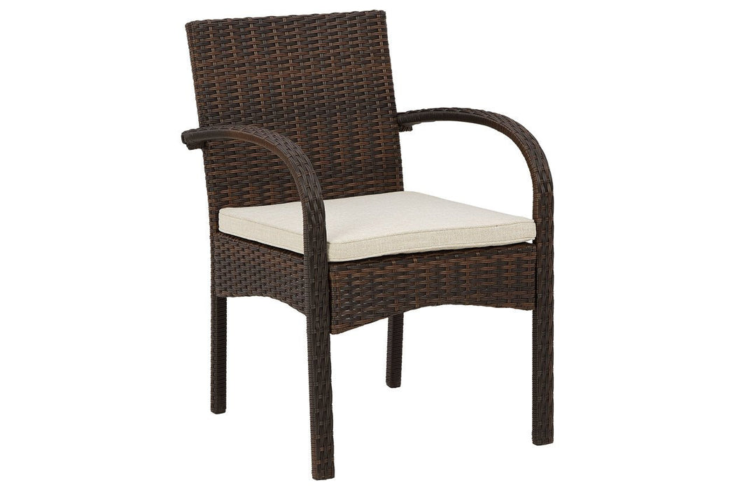 Anchor Lane Brown Outdoor Chairs with Table Set (Set of 3) - Lara Furniture