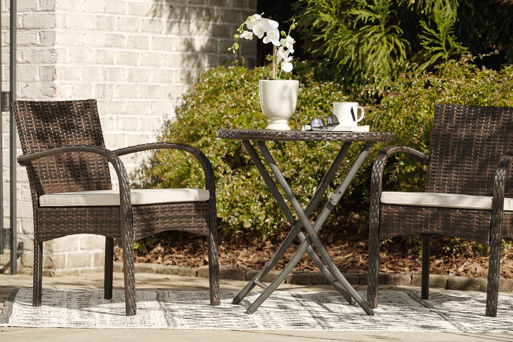 Anchor Lane Brown Outdoor Chairs with Table Set (Set of 3) - Lara Furniture