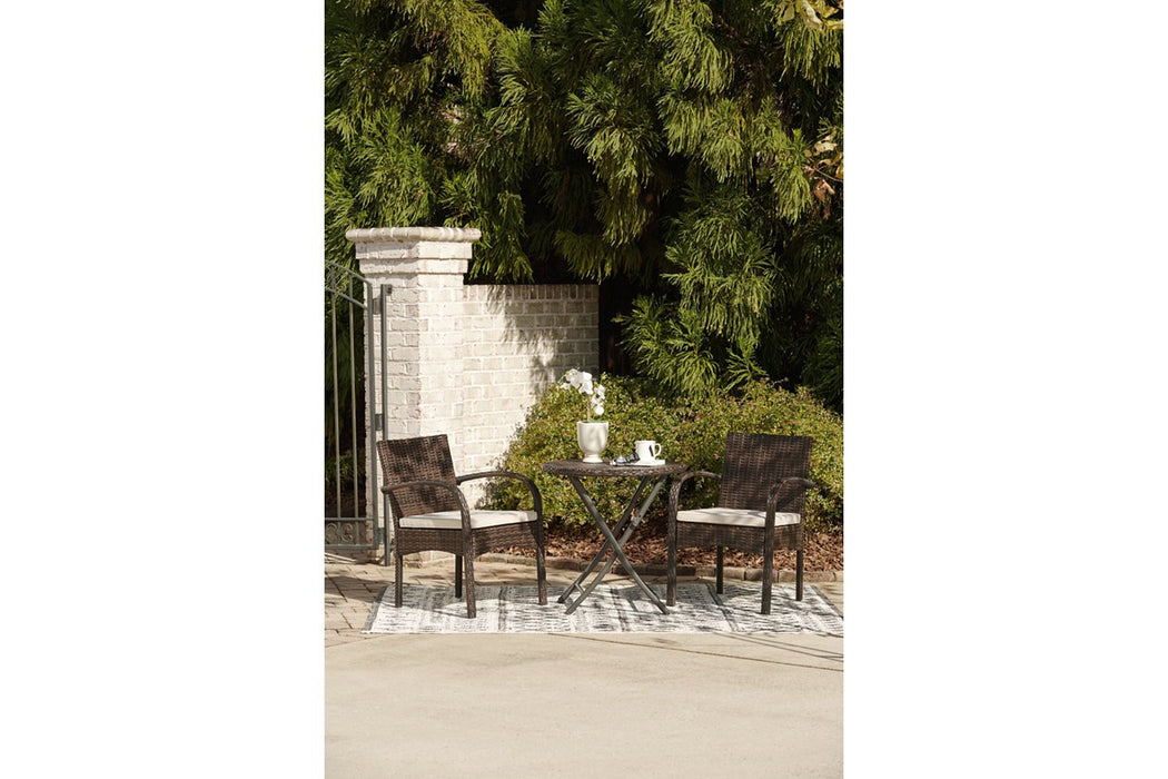 Anchor Lane Brown Outdoor Chairs with Table Set (Set of 3) - Lara Furniture