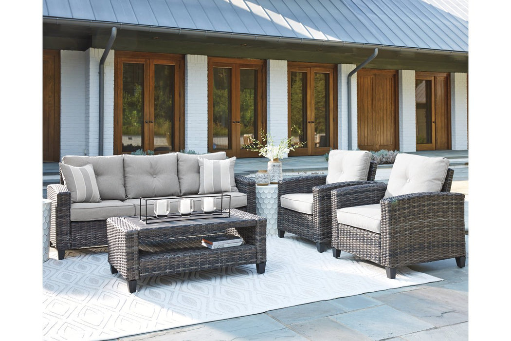 Cloverbrooke Gray 4-Piece Outdoor Conversation Set - Lara Furniture