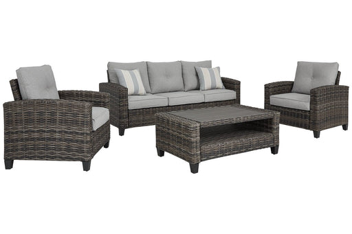 Cloverbrooke Gray 4-Piece Outdoor Conversation Set - Lara Furniture