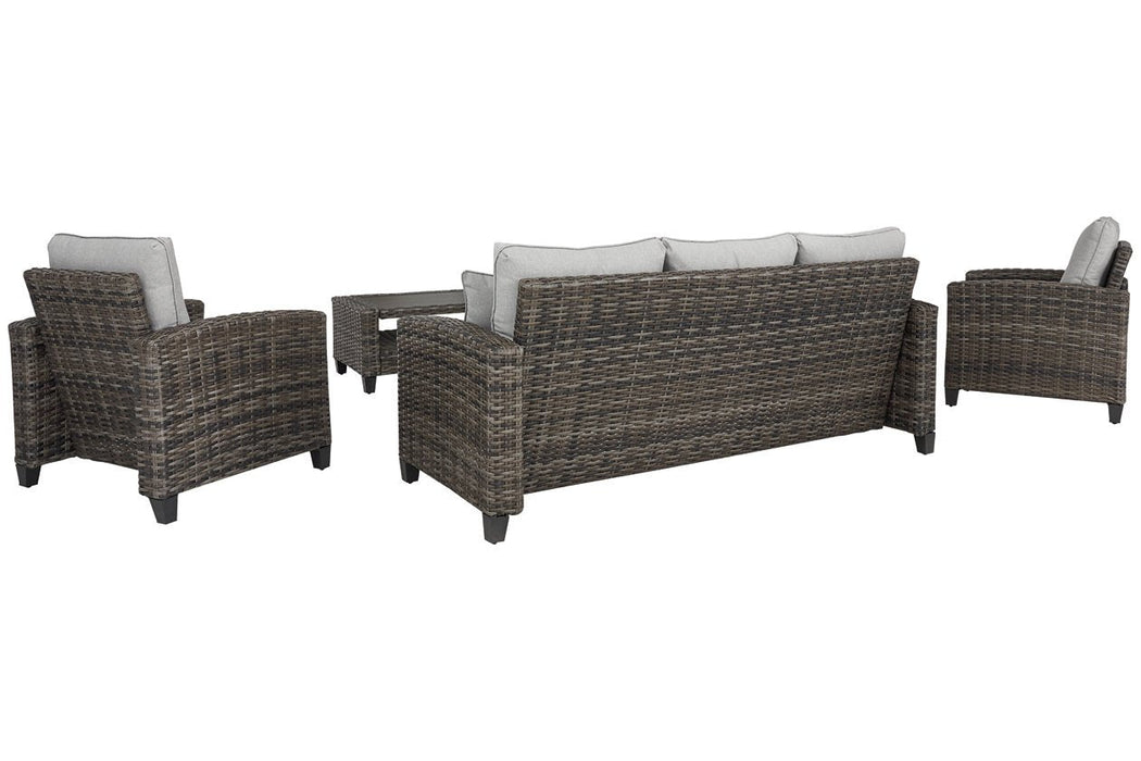 Cloverbrooke Gray 4-Piece Outdoor Conversation Set - Lara Furniture