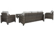 Cloverbrooke Gray 4-Piece Outdoor Conversation Set - Lara Furniture