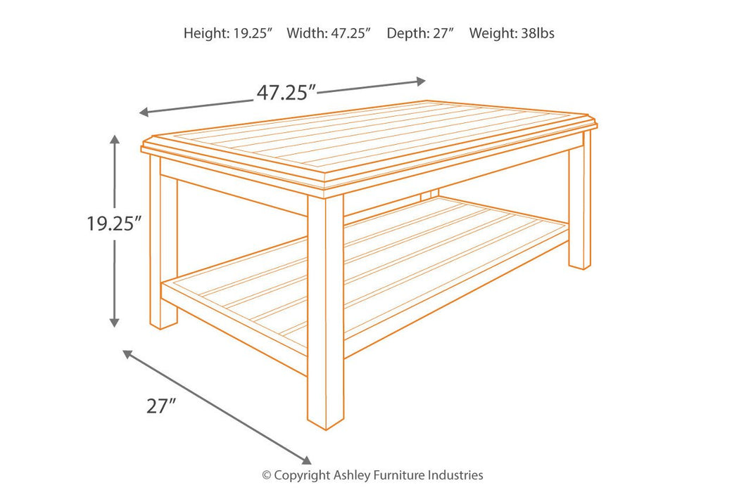 Castle Island Dark Brown Coffee Table - Lara Furniture