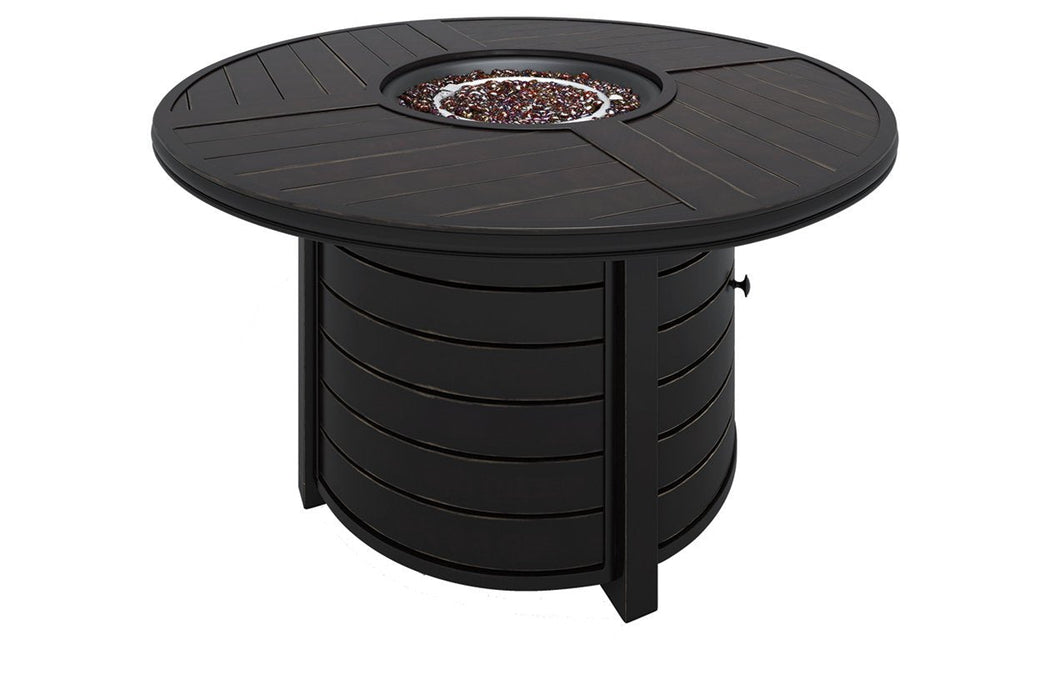 Castle Island Dark Brown Fire Pit Table - Lara Furniture