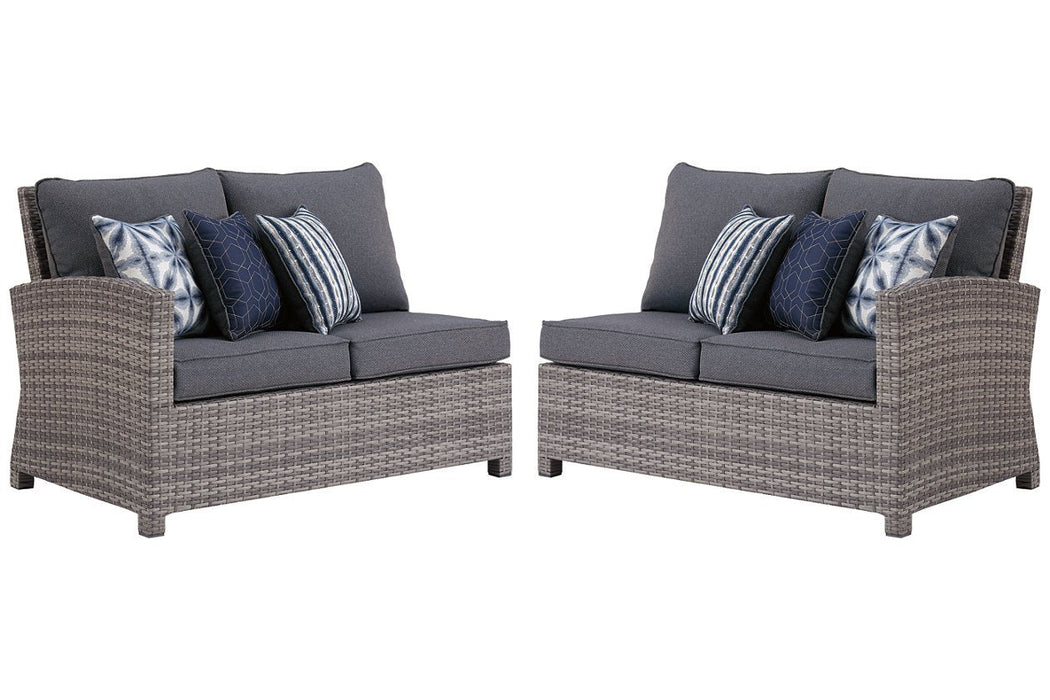 Salem Beach Gray Left-Arm Facing Loveseat/Right-Arm Facing Loveseat - Lara Furniture