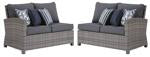 Salem Beach Gray Left-Arm Facing Loveseat/Right-Arm Facing Loveseat - Lara Furniture