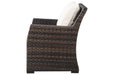 Easy Isle Dark Brown/Beige Lounge Chair with Cushion - Lara Furniture