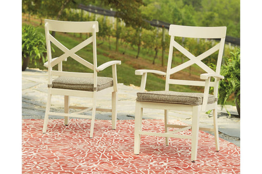 Preston Bay Antique White Arm Chair with Cushion (Set of 2) - Lara Furniture