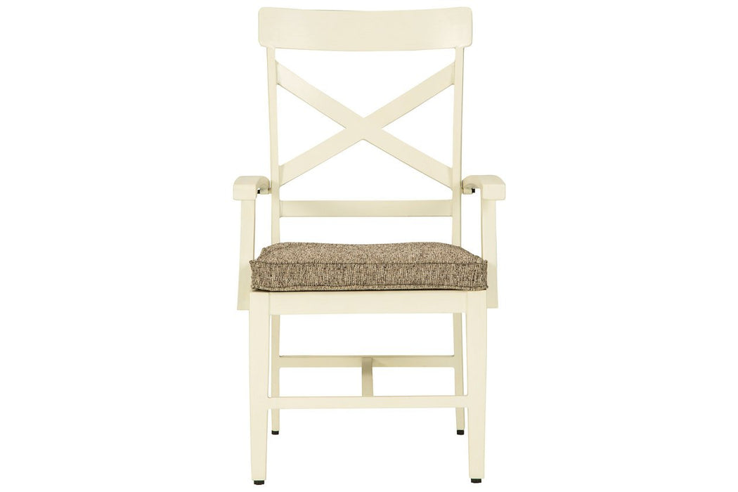 Preston Bay Antique White Arm Chair with Cushion (Set of 2) - Lara Furniture