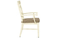 Preston Bay Antique White Arm Chair with Cushion (Set of 2) - Lara Furniture