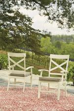 Preston Bay Antique White Arm Chair with Cushion (Set of 2) - Lara Furniture