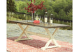 Preston Bay Antique White Dining Table with Umbrella Option - Lara Furniture