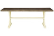 Preston Bay Antique White Dining Table with Umbrella Option - Lara Furniture