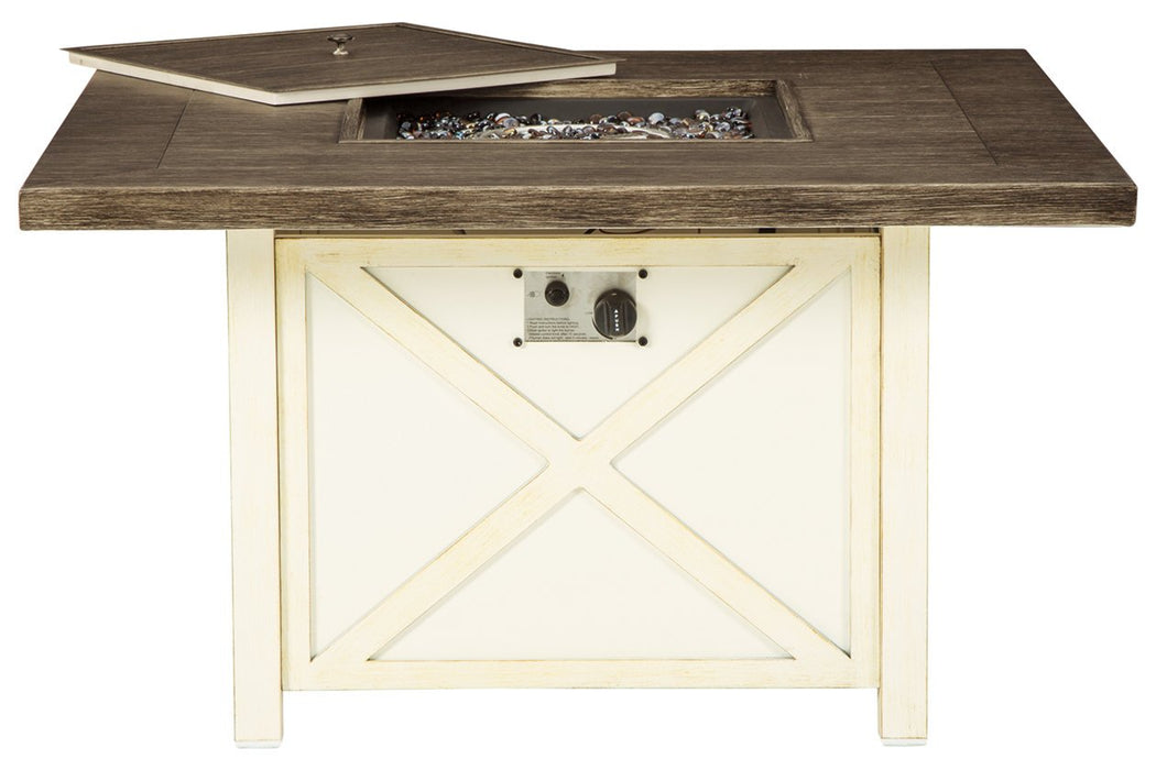 Preston Bay Antique White Fire Pit Table - Lara Furniture