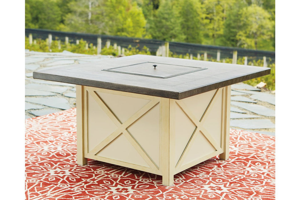 Preston Bay Antique White Fire Pit Table - Lara Furniture