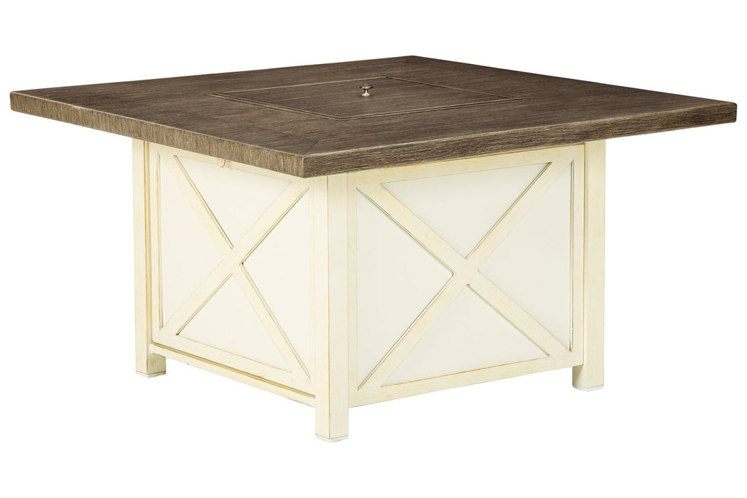 Preston Bay Antique White Fire Pit Table - Lara Furniture