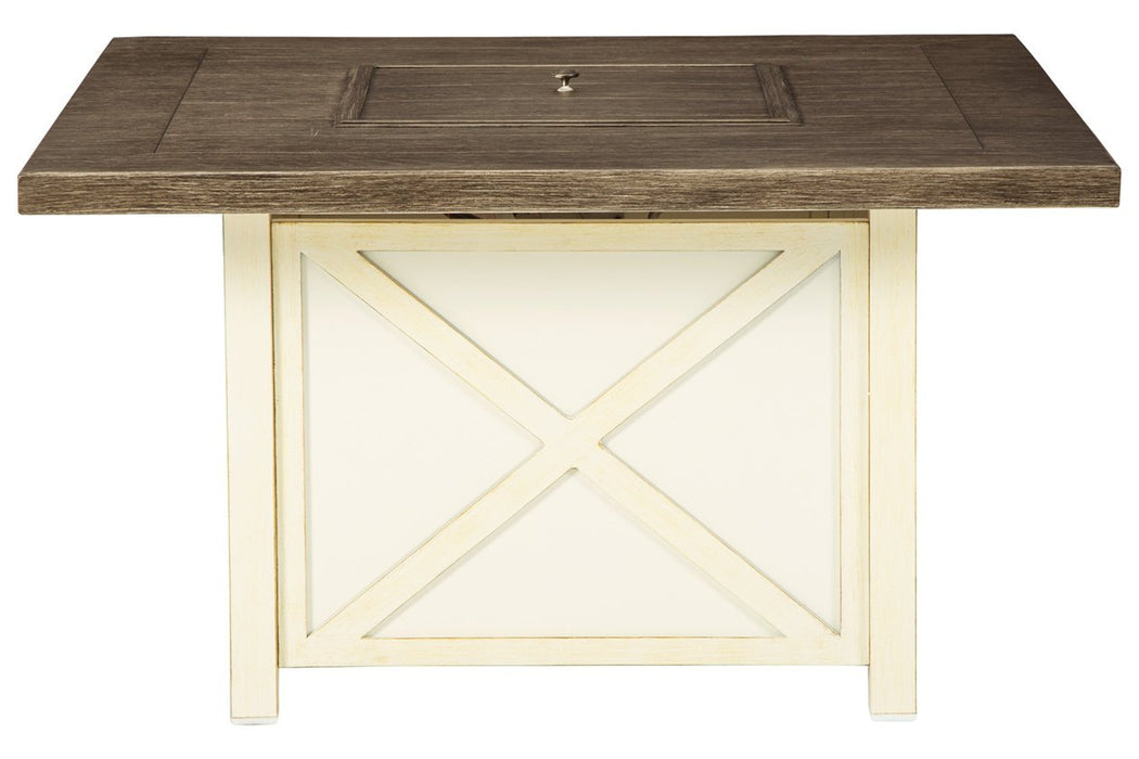 Preston Bay Antique White Fire Pit Table - Lara Furniture