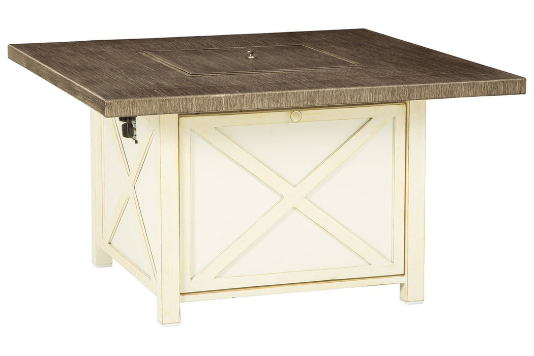 Preston Bay Antique White Fire Pit Table - Lara Furniture