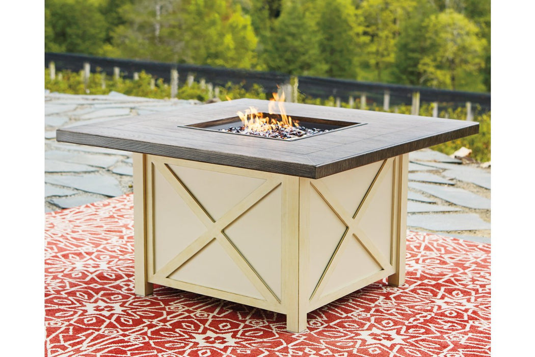 Preston Bay Antique White Fire Pit Table - Lara Furniture