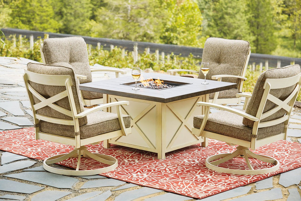 Preston Bay Antique White Fire Pit Table - Lara Furniture