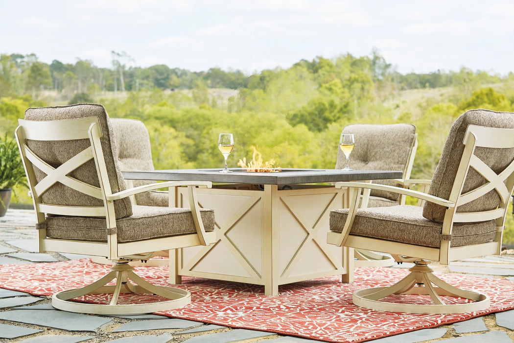 Preston Bay Antique White Fire Pit Table - Lara Furniture